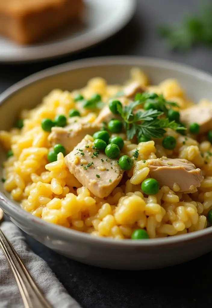 29 Creamy Honey Mustard Chicken Recipes That Feel Balanced & Sweet 30 29 Creamy Honey Mustard Chicken Recipes That Feel Balanced & Sweet - 29. Honey Mustard Chicken and Peas Risotto