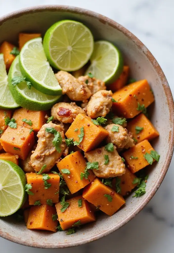 29 Honey Lime Chicken Bowl Recipes That Are Fresh and Tangy 11 29 Honey Lime Chicken Bowl Recipes That Are Fresh and Tangy - 10. Honey Lime Chicken and Sweet Potato Bowl