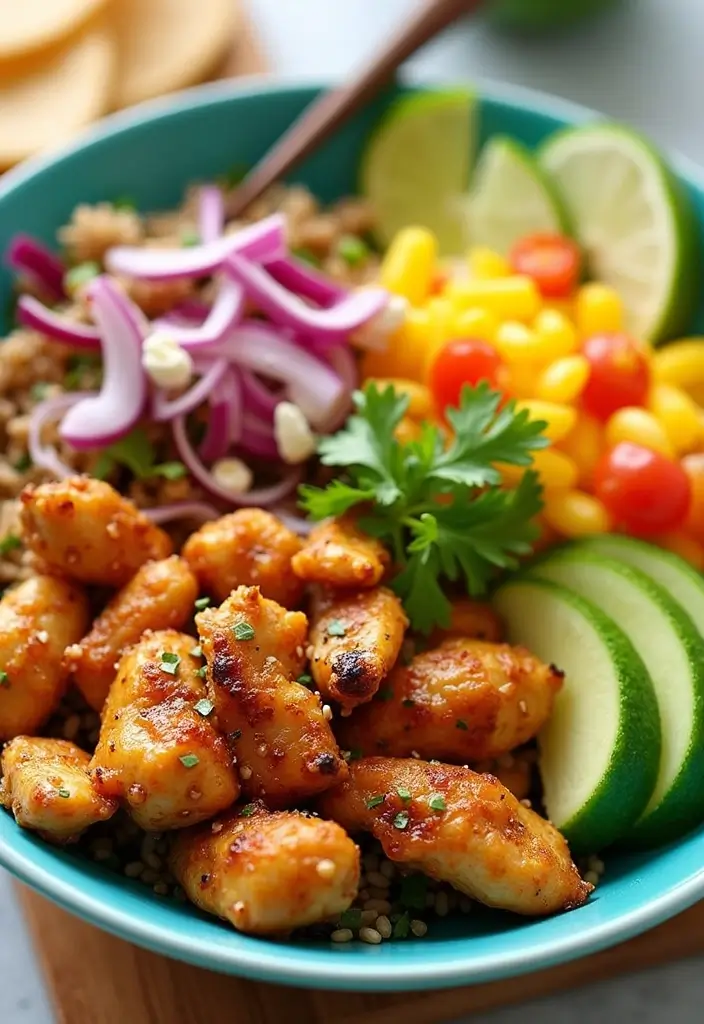 29 Honey Lime Chicken Bowl Recipes That Are Fresh and Tangy 17 29 Honey Lime Chicken Bowl Recipes That Are Fresh and Tangy - 16. Honey Lime Chicken Tacos Bowl