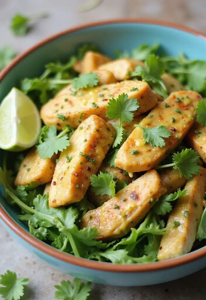 29 Honey Mustard Chicken Salad Recipes That Are Crisp & Refreshing 12 29 Honey Mustard Chicken Salad Recipes That Are Crisp & Refreshing - 11. Honey Mustard Chicken Salad with Cilantro and Lime