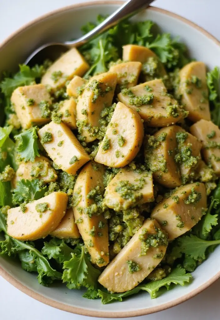 29 Honey Mustard Chicken Salad Recipes That Are Crisp & Refreshing 20 29 Honey Mustard Chicken Salad Recipes That Are Crisp & Refreshing - 19. Honey Mustard Chicken Salad with Pesto