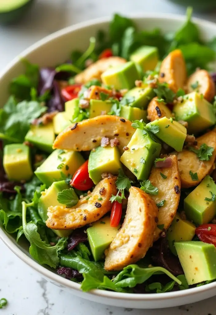 29 Honey Mustard Chicken Salad Recipes That Are Crisp & Refreshing 9 29 Honey Mustard Chicken Salad Recipes That Are Crisp & Refreshing - 8. Honey Mustard Chicken Salad with Avocado
