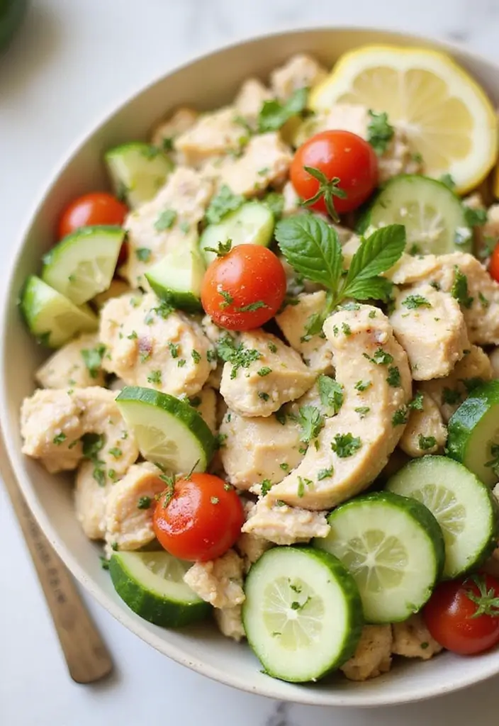 29 No Mayo Chicken Salad Recipes That Are Light & Refreshing 10 29 No Mayo Chicken Salad Recipes That Are Light & Refreshing - 9. Lemon Herb Chicken Salad