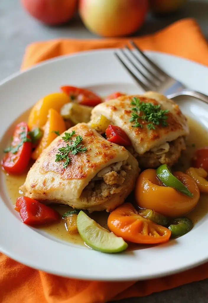 30 Apple and Brie Stuffed Chicken Recipes That Feel Gourmet 22 30 Apple and Brie Stuffed Chicken Recipes That Feel Gourmet - 21. Apple and Brie Stuffed Chicken with Peppers