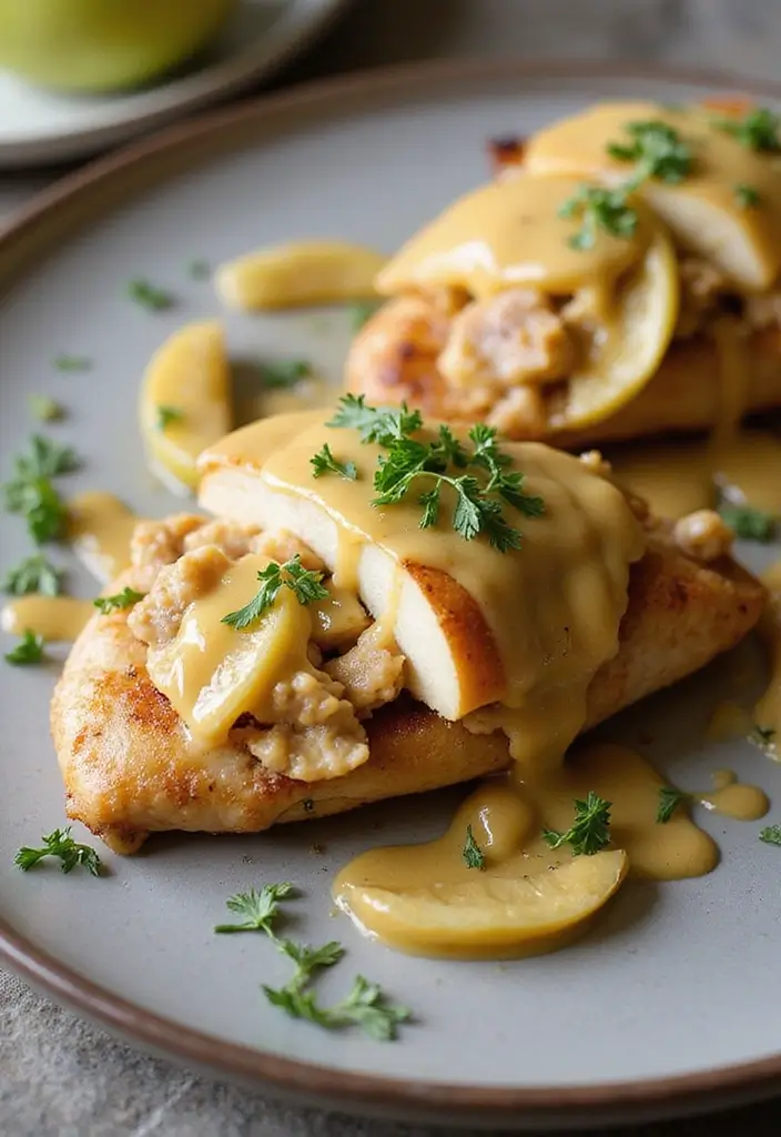 30 Apple and Brie Stuffed Chicken Recipes That Feel Gourmet 8 30 Apple and Brie Stuffed Chicken Recipes That Feel Gourmet - 7. Apple and Brie Stuffed Chicken with Maple Mustard Sauce