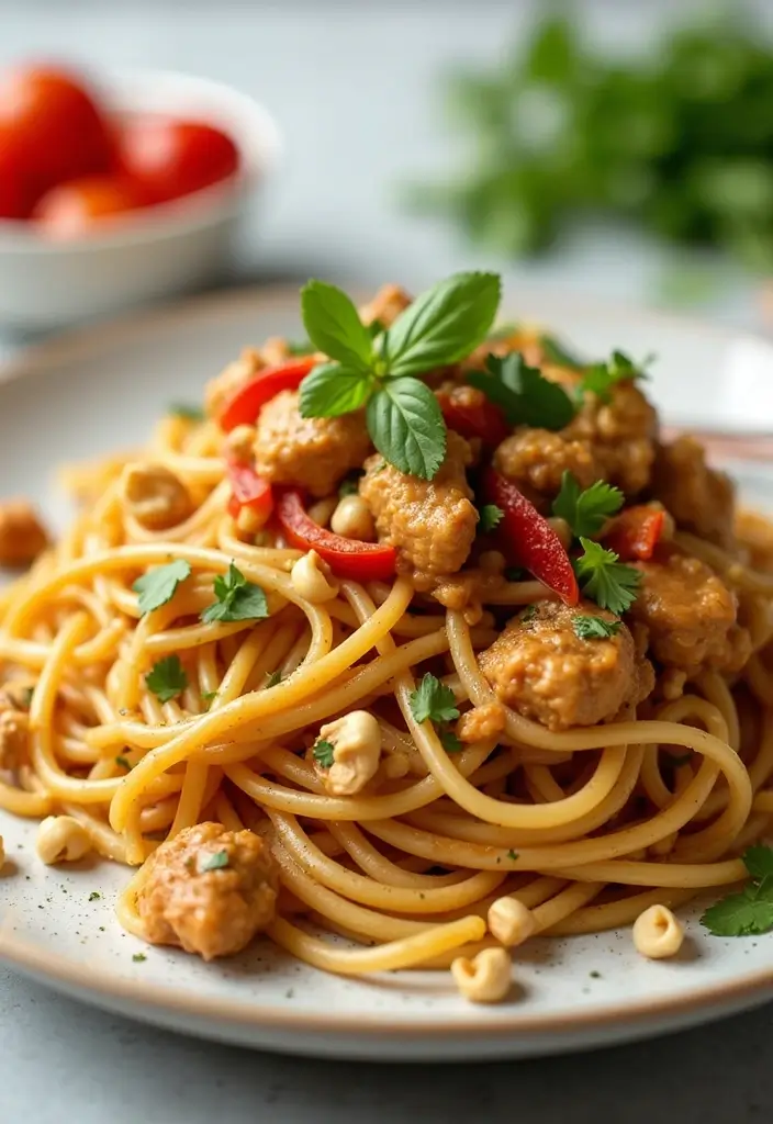 30 Chicken Angel Hair Pasta Recipes That Are Light & Creamy 19 30 Chicken Angel Hair Pasta Recipes That Are Light & Creamy - 18. Thai Peanut Chicken Angel Hair