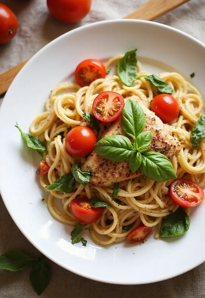 30 Chicken Angel Hair Pasta Recipes That Are Light & Creamy 5 30 Chicken Angel Hair Pasta Recipes That Are Light & Creamy - 4. Tomato Basil Chicken Angel Hair