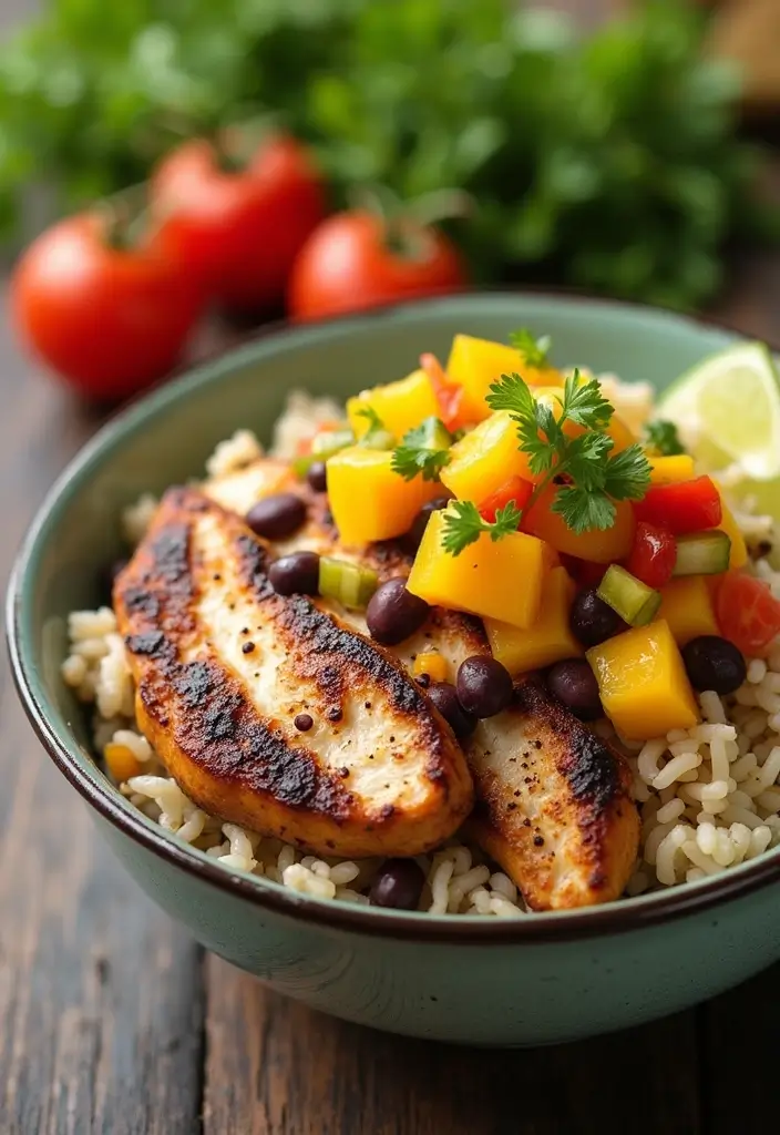 30 Chicken Black Beans and Rice Recipes That Are Filling & Flavorful 23 30 Chicken Black Beans and Rice Recipes That Are Filling & Flavorful - 22. Chicken Black Bean Rice Bowl with Mango Salsa