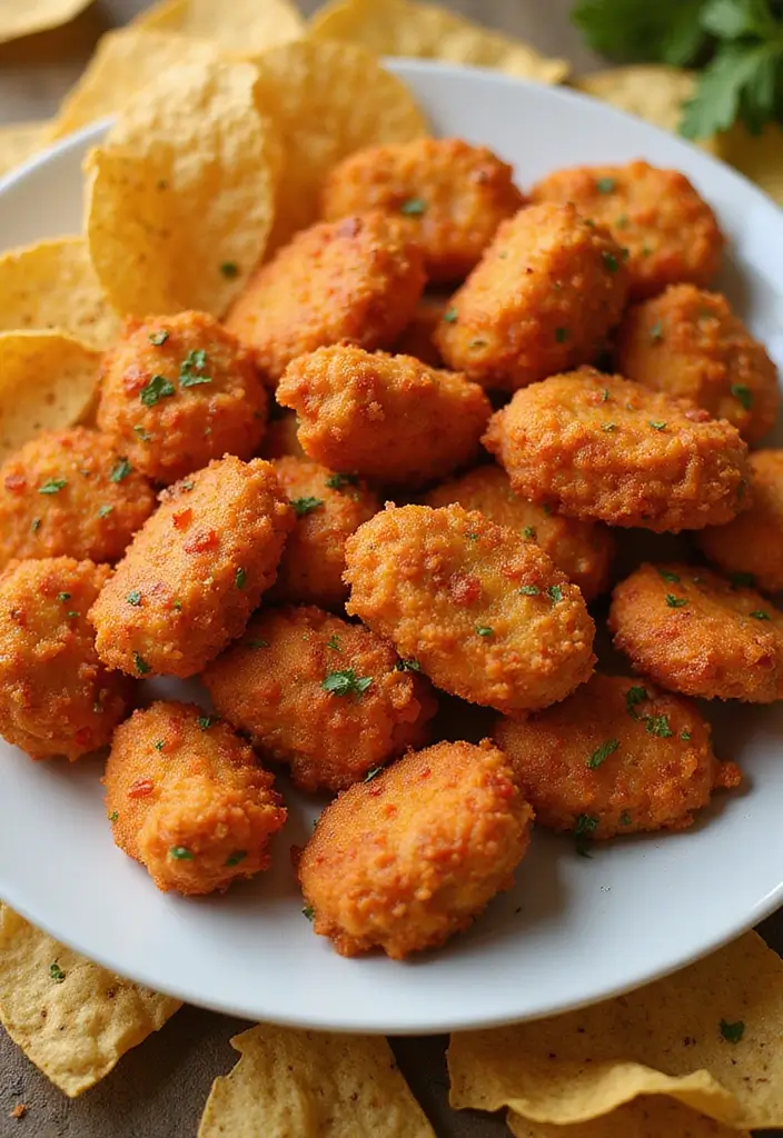 30 Chicken Nuggets and Chips Combos That Kids Will Love 14 30 Chicken Nuggets and Chips Combos That Kids Will Love - 13. Spicy Chicken Nuggets with Tortilla Chips