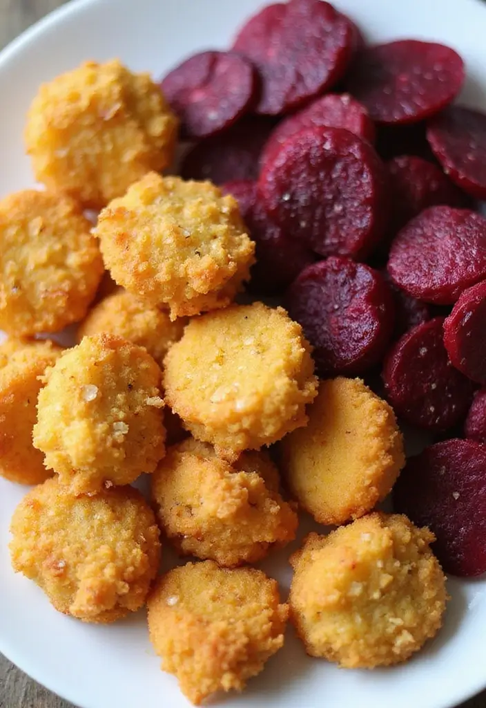30 Chicken Nuggets and Chips Combos That Kids Will Love 18 30 Chicken Nuggets and Chips Combos That Kids Will Love - 17. Lemon Pepper Chicken Nuggets with Beet Chips