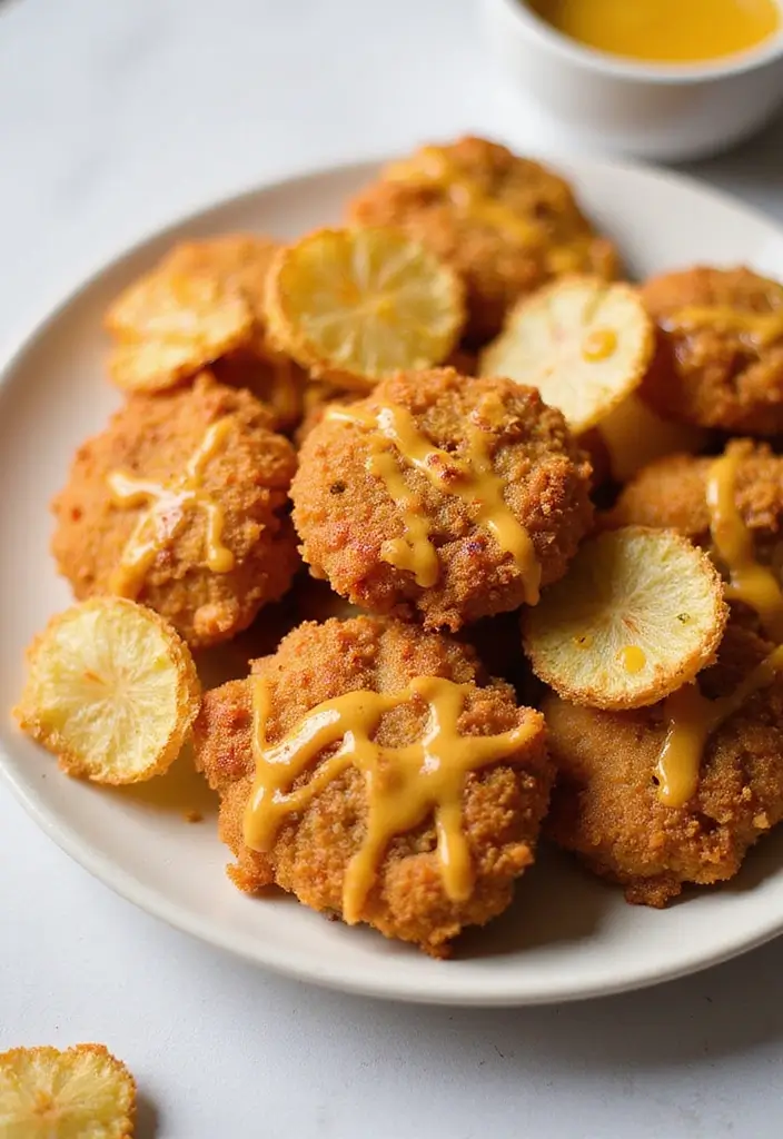 30 Chicken Nuggets and Chips Combos That Kids Will Love 19 30 Chicken Nuggets and Chips Combos That Kids Will Love - 18. Honey Mustard Chicken Nuggets with Radish Chips