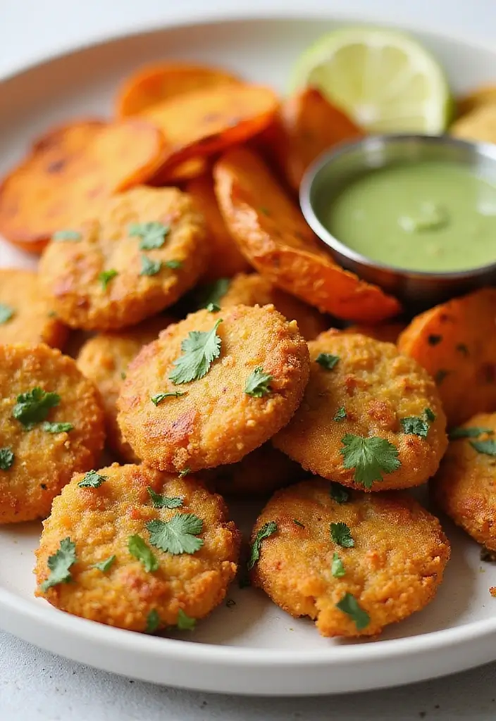 30 Chicken Nuggets and Chips Combos That Kids Will Love 26 30 Chicken Nuggets and Chips Combos That Kids Will Love - 25. Cilantro Lime Chicken Nuggets with Sweet Potato Chips