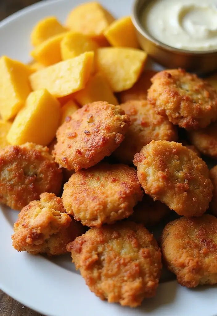30 Chicken Nuggets and Chips Combos That Kids Will Love 27 30 Chicken Nuggets and Chips Combos That Kids Will Love - 26. Jerk Chicken Nuggets with Mango Chips