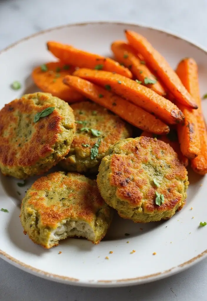 30 Chicken Nuggets and Chips Combos That Kids Will Love 7 30 Chicken Nuggets and Chips Combos That Kids Will Love - 6. Pesto Chicken Nuggets with Carrot Fries