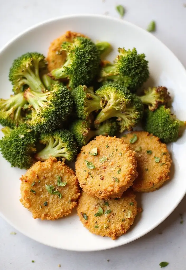 30 Chicken Nuggets and Chips Combos That Kids Will Love 9 30 Chicken Nuggets and Chips Combos That Kids Will Love - 8. Herb-Crusted Chicken Nuggets with Broccoli Chips