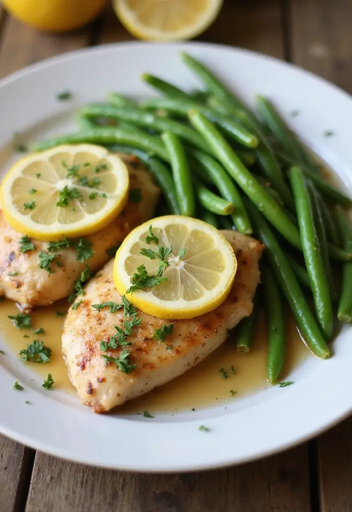 30 Chicken and Green Beans Recipes That Are Healthy and Simple 2 30 Chicken and Green Beans Recipes That Are Healthy and Simple - 1. Lemon Garlic Chicken and Green Beans