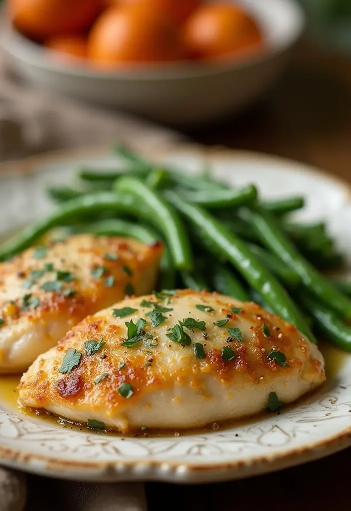 30 Chicken and Green Beans Recipes That Are Healthy and Simple 24 30 Chicken and Green Beans Recipes That Are Healthy and Simple - 23. Garlic Parmesan Chicken and Green Beans