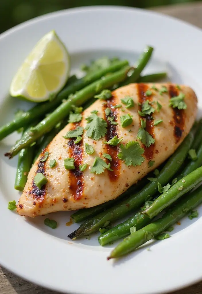30 Chicken and Green Beans Recipes That Are Healthy and Simple 29 30 Chicken and Green Beans Recipes That Are Healthy and Simple - 28. Cilantro Lime Grilled Chicken and Green Beans