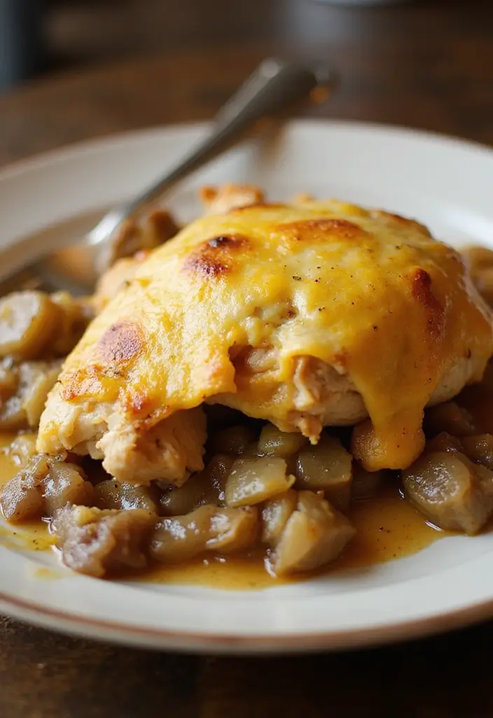 30 French Onion Chicken Bake Recipes That Are Ooey-Gooey Delicious 23 30 French Onion Chicken Bake Recipes That Are Ooey-Gooey Delicious - 22. French Onion Chicken Bake with Mustard