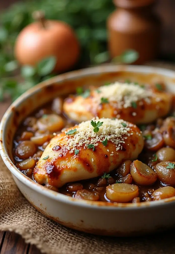 30 French Onion Chicken Bake Recipes That Are Ooey-Gooey Delicious 7 30 French Onion Chicken Bake Recipes That Are Ooey-Gooey Delicious - 6. Sweet and Savory French Onion Chicken Bake