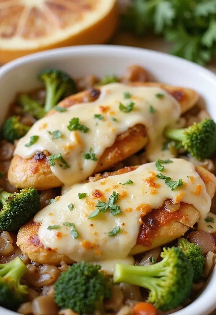 30 French Onion Chicken Bake Recipes That Are Ooey-Gooey Delicious 8 30 French Onion Chicken Bake Recipes That Are Ooey-Gooey Delicious - 7. French Onion Chicken Bake with Broccoli