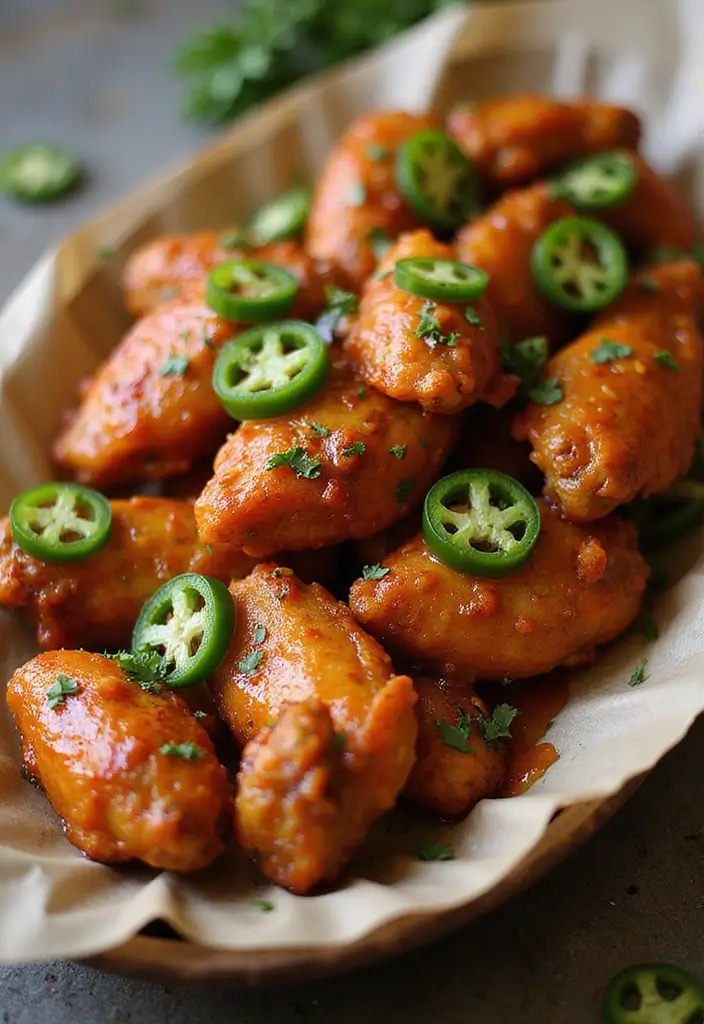 30 Hot Honey Chicken Wings Recipes That Are Sticky & Fiery 16 30 Hot Honey Chicken Wings Recipes That Are Sticky & Fiery - 15. Fiery Honey Jalapeño Wings