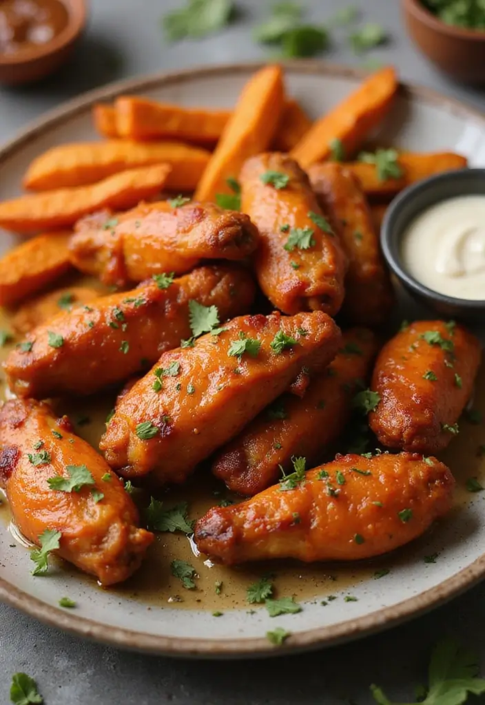30 Hot Honey Chicken Wings Recipes That Are Sticky & Fiery 22 30 Hot Honey Chicken Wings Recipes That Are Sticky & Fiery - 21. Sweet Potato Honey Wings
