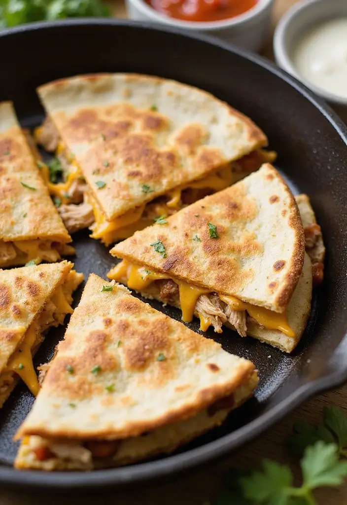 30 How to Make Shredded Chicken Fast and Flavorful 16 30 How to Make Shredded Chicken Fast and Flavorful - 15. Shredded Chicken Quesadillas