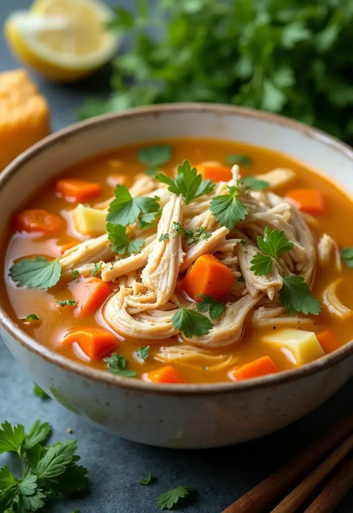 30 How to Make Shredded Chicken Fast and Flavorful 17 30 How to Make Shredded Chicken Fast and Flavorful - 16. Shredded Chicken Soup