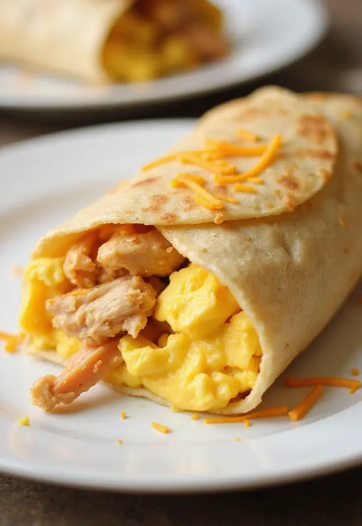 30 How to Make Shredded Chicken Fast and Flavorful 23 30 How to Make Shredded Chicken Fast and Flavorful - 22. Shredded Chicken Breakfast Burrito