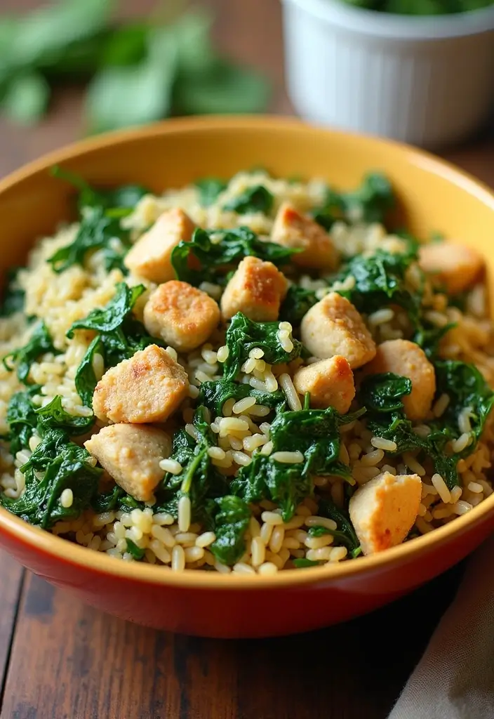 30 One Pot Chicken and Rice Recipes That Are Comfort in a Bowl 29 30 One Pot Chicken and Rice Recipes That Are Comfort in a Bowl - 28. One Pot Chicken and Spinach Rice