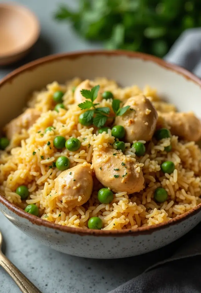 30 One Pot Chicken and Rice Recipes That Are Comfort in a Bowl 31 30 One Pot Chicken and Rice Recipes That Are Comfort in a Bowl - 30. Chicken and Rice with Peas