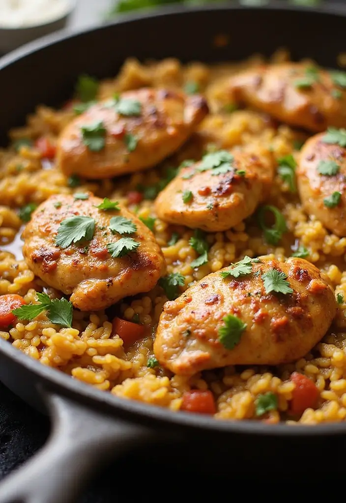 30 One Pot Chicken and Rice Recipes That Are Comfort in a Bowl 7 30 One Pot Chicken and Rice Recipes That Are Comfort in a Bowl - 6. Cajun Chicken and Rice Skillet