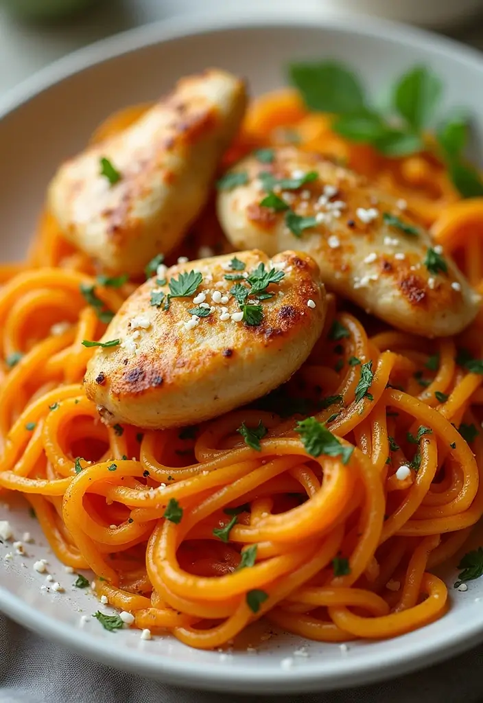 30 Pasta with Rotisserie Chicken Recipes That Use Leftovers Perfectly 29 30 Pasta with Rotisserie Chicken Recipes That Use Leftovers Perfectly - 28. Chicken and Sweet Potato Pasta