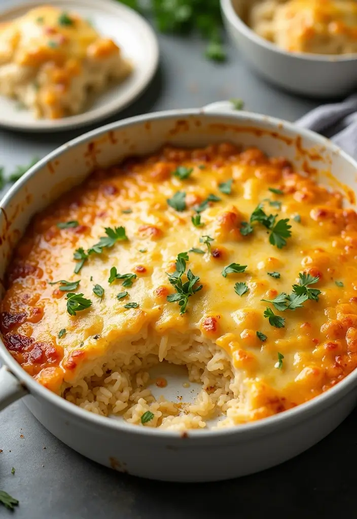 30 Recipes with Chicken Broth That Elevate Everyday Dishes 3 30 Recipes with Chicken Broth That Elevate Everyday Dishes - 2. Creamy Chicken and Rice Casserole