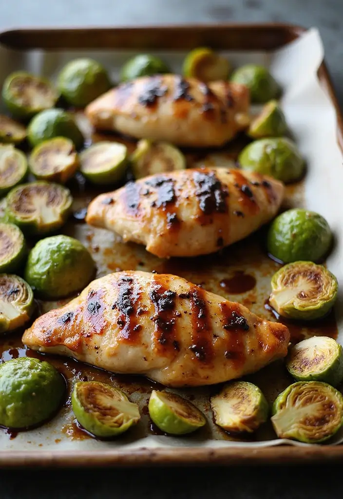 30 Sheet Pan Chicken and Veggies Recipes That Make Weeknight Dinners Easy 11 30 Sheet Pan Chicken and Veggies Recipes That Make Weeknight Dinners Easy - 10. Balsamic Chicken with Brussels Sprouts