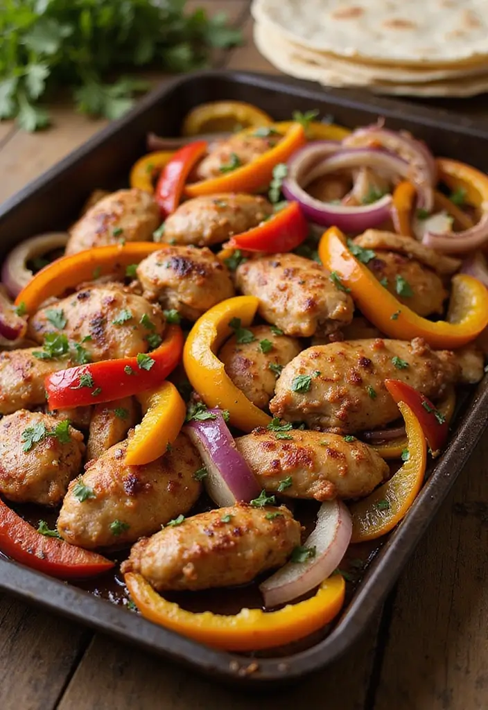 30 Sheet Pan Chicken and Veggies Recipes That Make Weeknight Dinners Easy 13 30 Sheet Pan Chicken and Veggies Recipes That Make Weeknight Dinners Easy - 12. Chicken Fajitas with Peppers and Onions