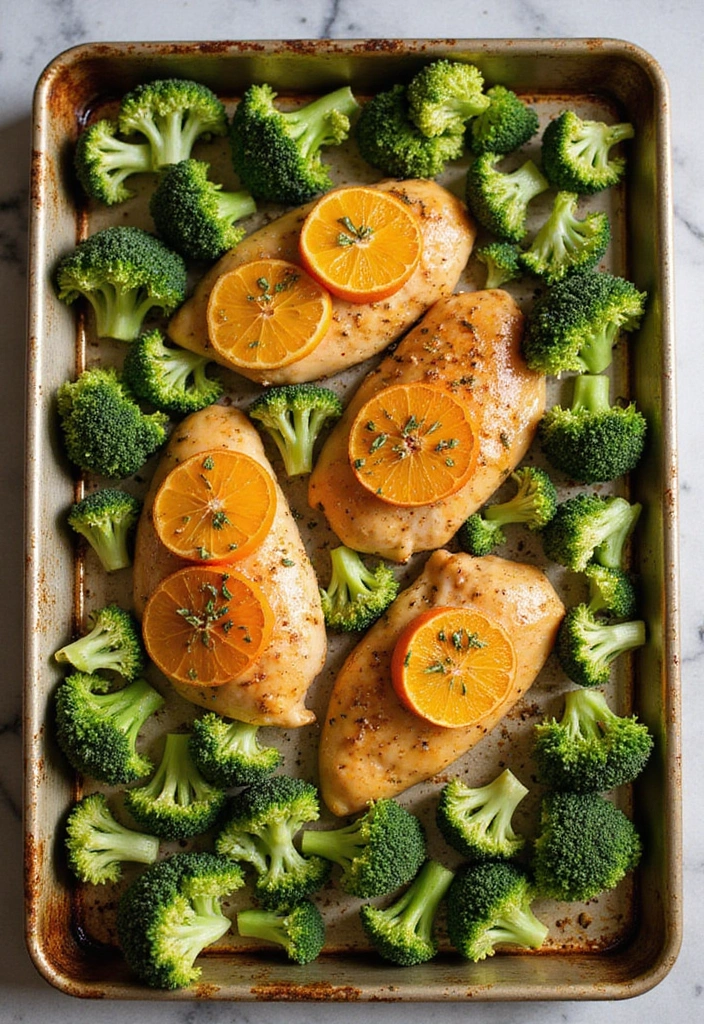 30 Sheet Pan Chicken and Veggies Recipes That Make Weeknight Dinners Easy 15 30 Sheet Pan Chicken and Veggies Recipes That Make Weeknight Dinners Easy - 14. Orange Ginger Chicken with Broccoli