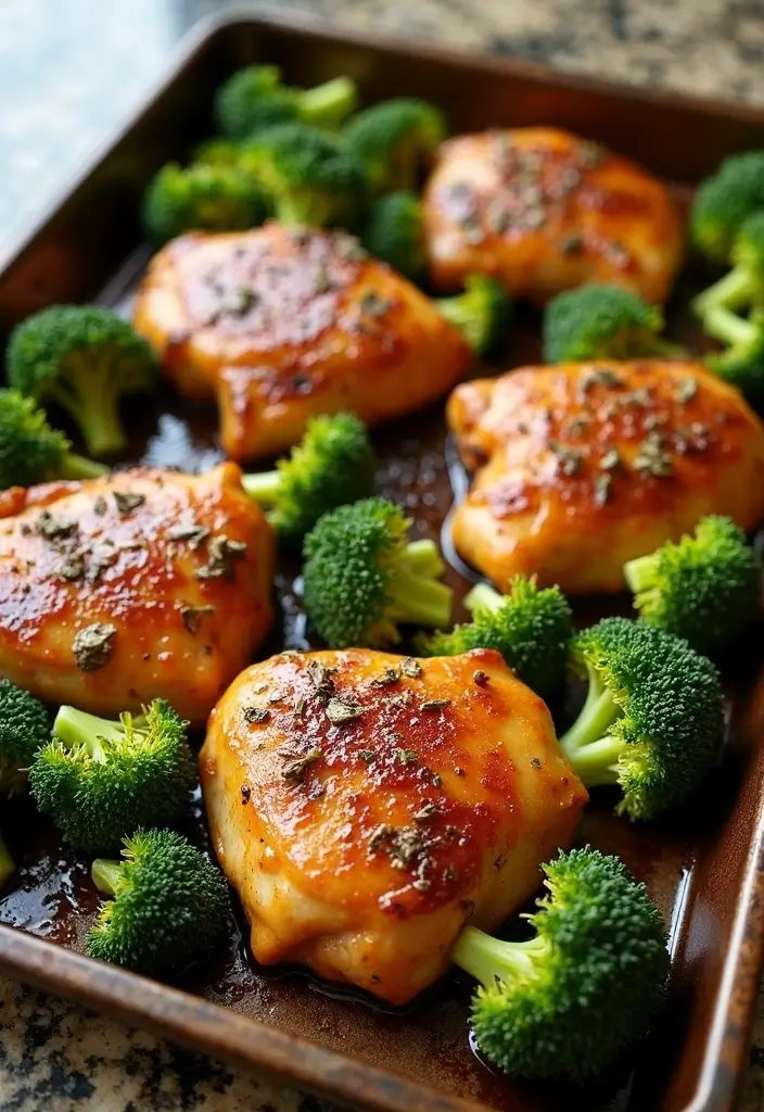 30 Sheet Pan Chicken and Veggies Recipes That Make Weeknight Dinners Easy 3 30 Sheet Pan Chicken and Veggies Recipes That Make Weeknight Dinners Easy - 2. Honey Garlic Chicken with Broccoli
