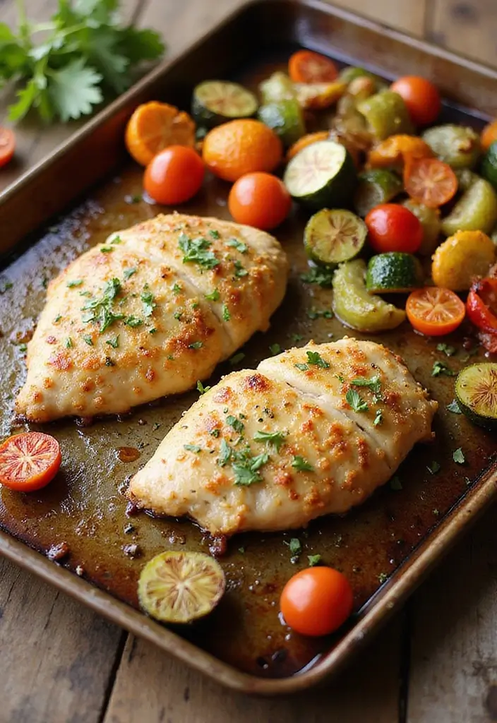 30 Sheet Pan Chicken and Veggies Recipes That Make Weeknight Dinners Easy 24 30 Sheet Pan Chicken and Veggies Recipes That Make Weeknight Dinners Easy - 23. Garlic Parmesan Chicken with Mixed Veggies