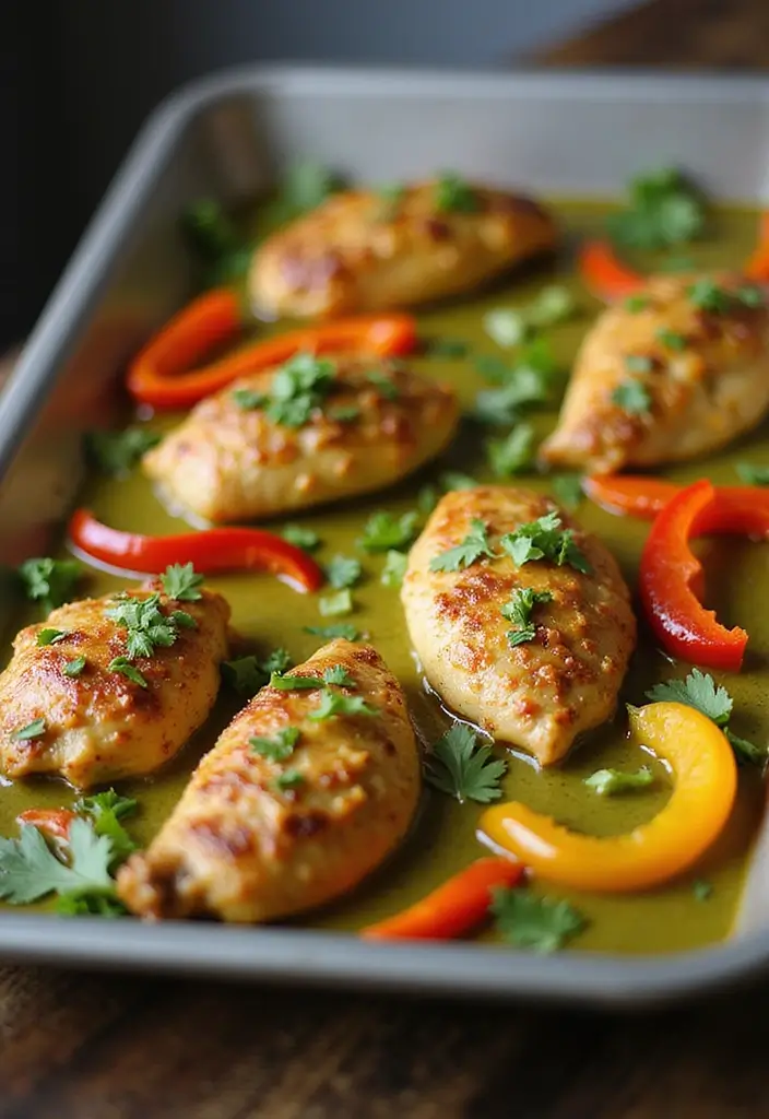 30 Sheet Pan Chicken and Veggies Recipes That Make Weeknight Dinners Easy 31 30 Sheet Pan Chicken and Veggies Recipes That Make Weeknight Dinners Easy - 30. Thai Green Curry Chicken with Peppers