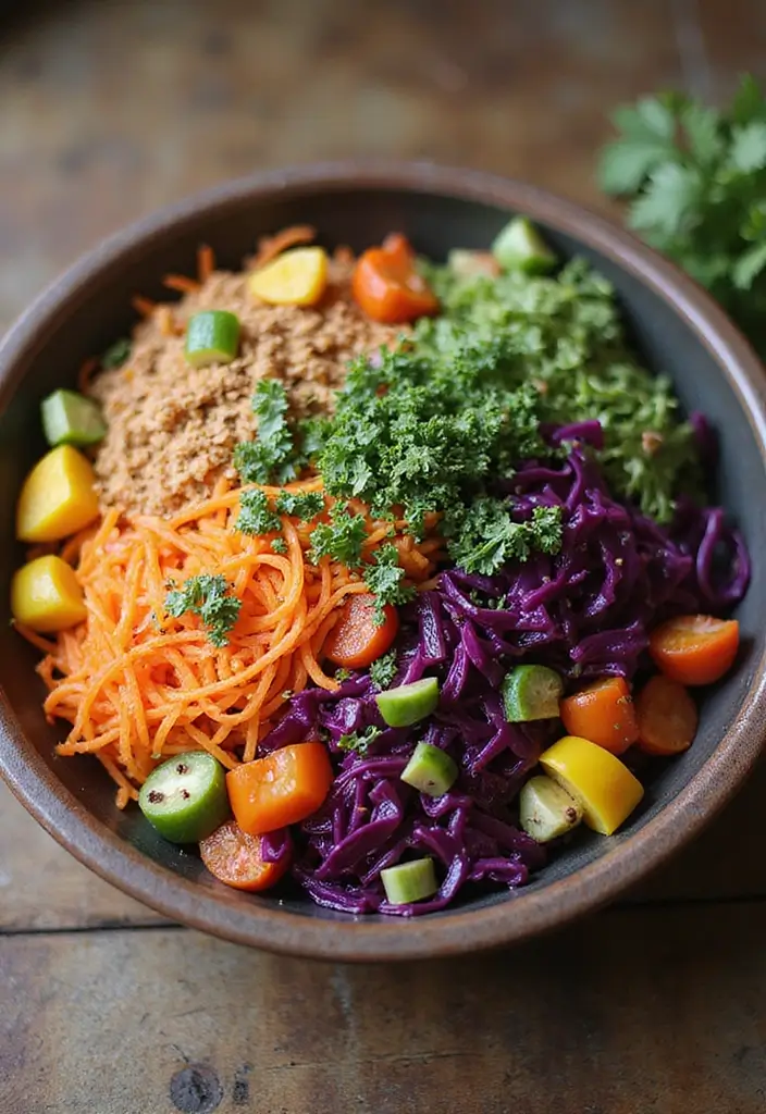 30 Sides for Smoked Chicken That Add Crunch & Color 2 30 Sides for Smoked Chicken That Add Crunch & Color - 1. Crunchy Rainbow Salad