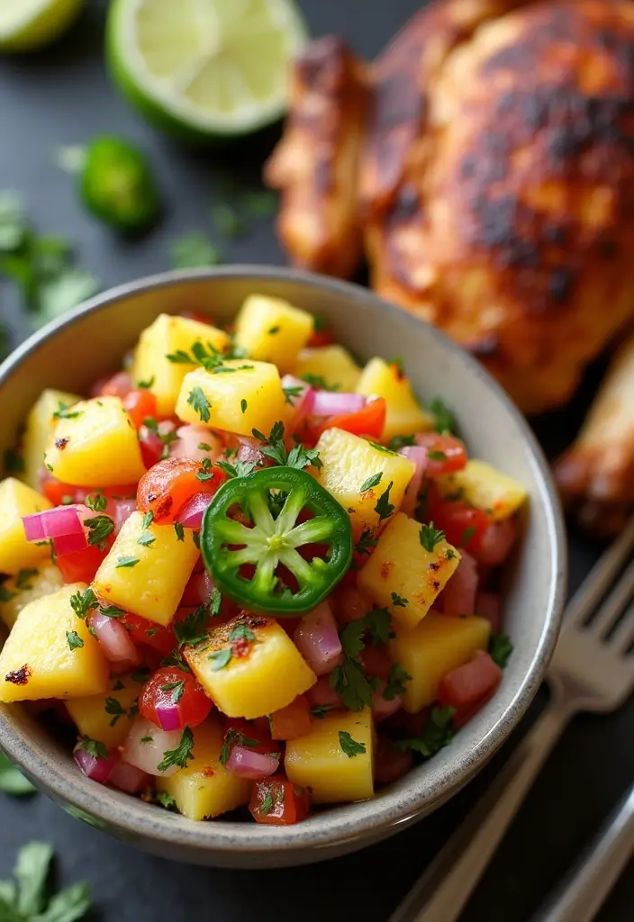 30 Sides for Smoked Chicken That Add Crunch & Color 11 30 Sides for Smoked Chicken That Add Crunch & Color - 10. Grilled Pineapple Salsa