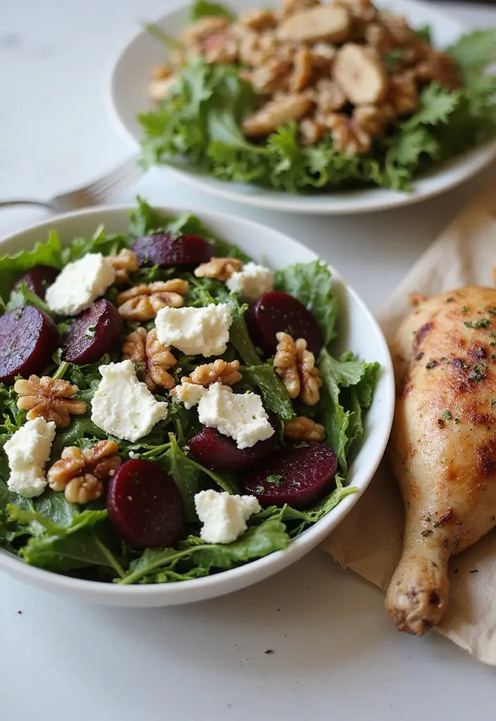 30 Sides for Smoked Chicken That Add Crunch & Color 12 30 Sides for Smoked Chicken That Add Crunch & Color - 11. Crunchy Beet and Goat Cheese Salad