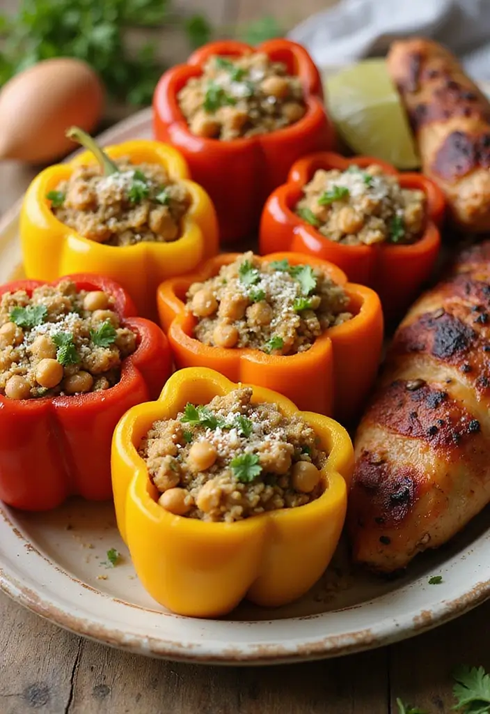 30 Sides for Smoked Chicken That Add Crunch & Color 15 30 Sides for Smoked Chicken That Add Crunch & Color - 14. Mediterranean Stuffed Peppers
