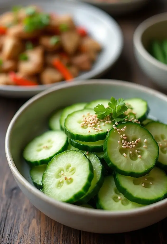 30 Sides for Smoked Chicken That Add Crunch & Color 16 30 Sides for Smoked Chicken That Add Crunch & Color - 15. Asian Cucumber Salad