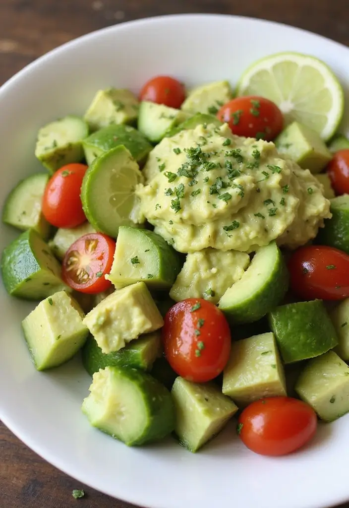30 Sides for Smoked Chicken That Add Crunch & Color 3 30 Sides for Smoked Chicken That Add Crunch & Color - 2. Zesty Cucumber & Avocado Salad