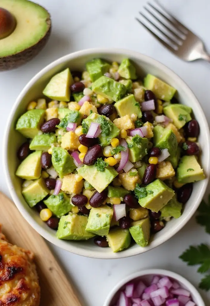 30 Sides for Smoked Chicken That Add Crunch & Color 21 30 Sides for Smoked Chicken That Add Crunch & Color - 20. Creamy Avocado and Bean Salad