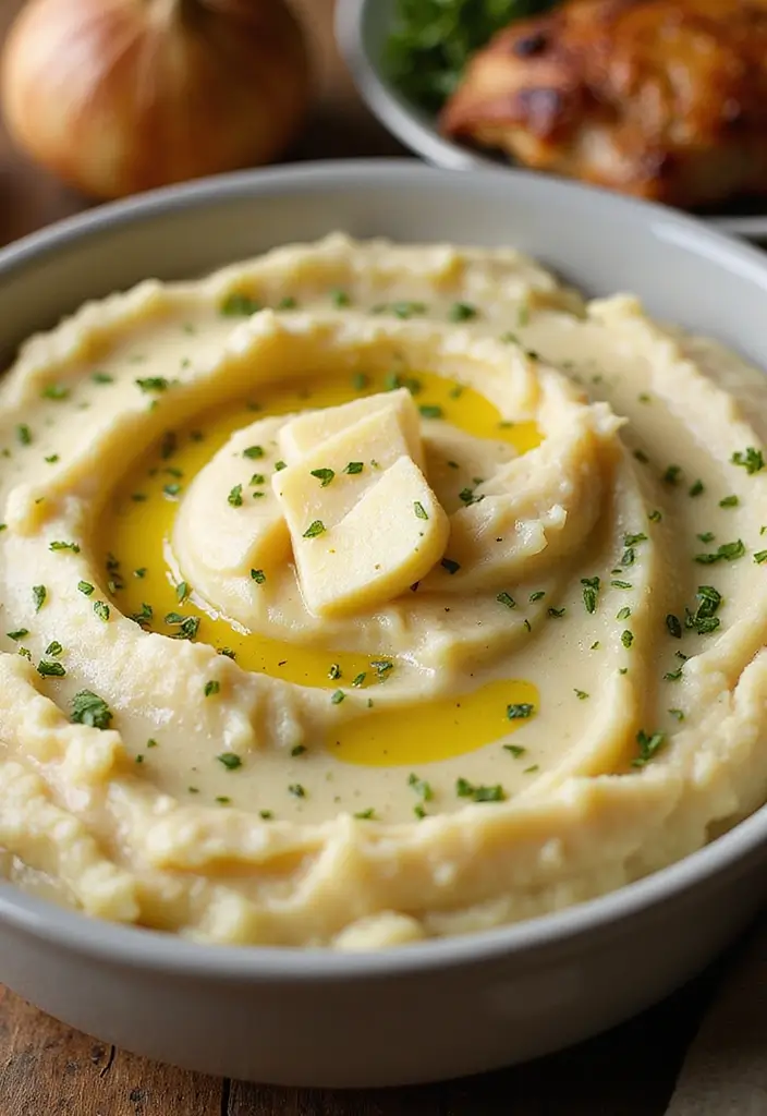 30 Sides for Smoked Chicken That Add Crunch & Color 24 30 Sides for Smoked Chicken That Add Crunch & Color - 23. Roasted Garlic Mashed Potatoes