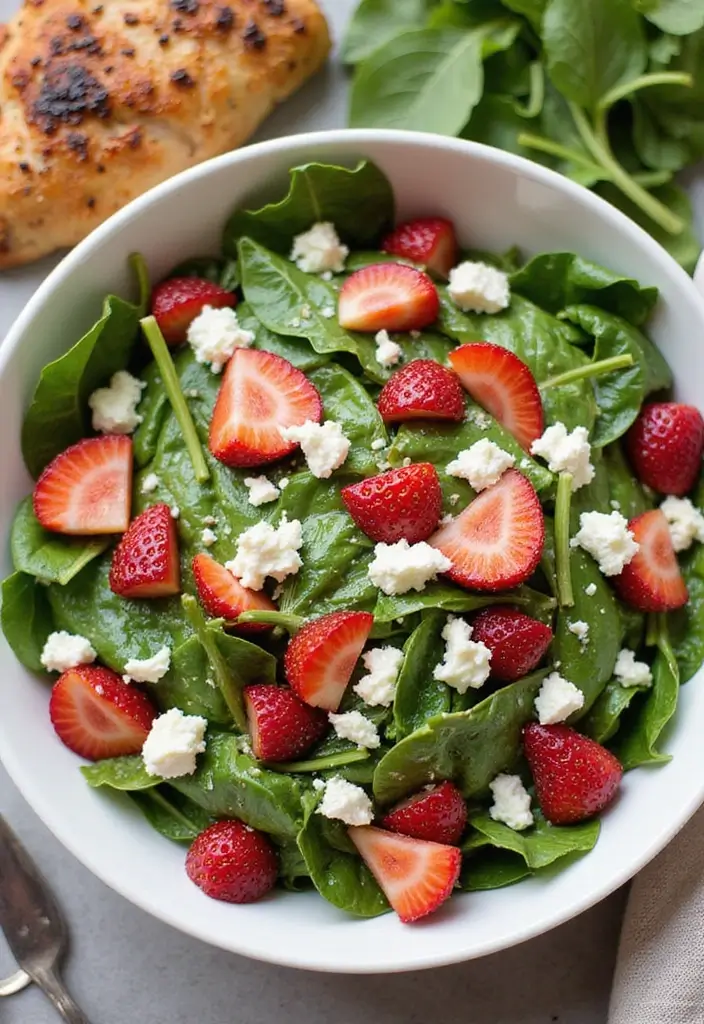 30 Sides for Smoked Chicken That Add Crunch & Color 30 30 Sides for Smoked Chicken That Add Crunch & Color - 29. Spinach and Strawberry Salad
